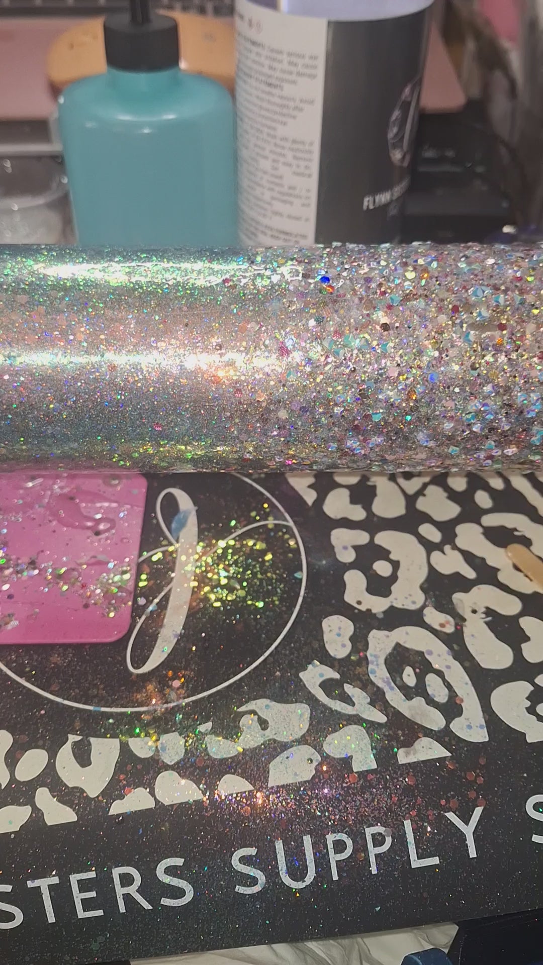 20oz Stainless Steel Tumbler 2 Color Ombre with 3d Diamond Glitter